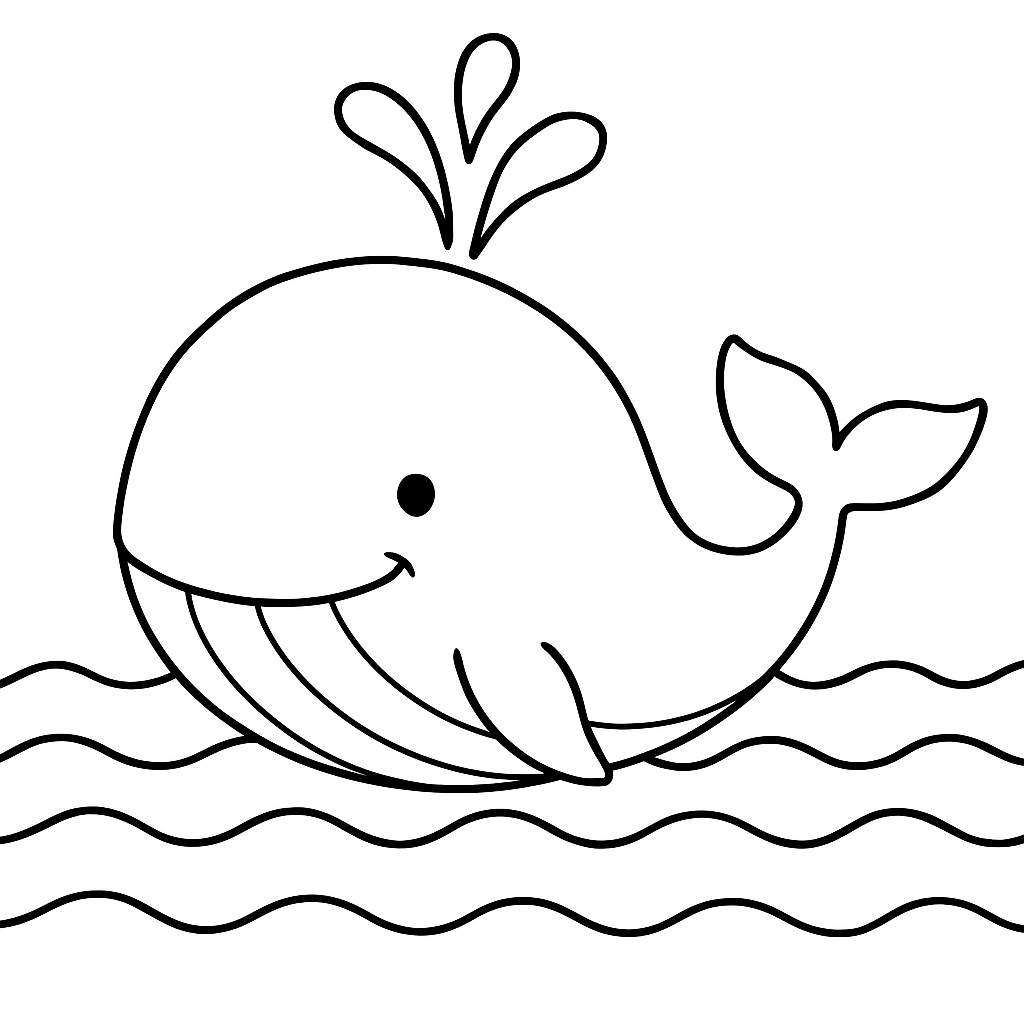 A friendly whale splashing in the ocean