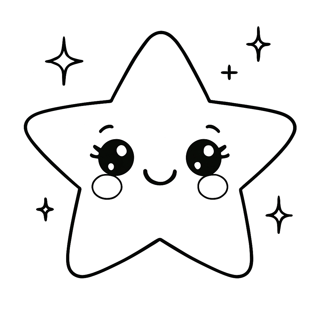 A smiling star with twinkling eyes