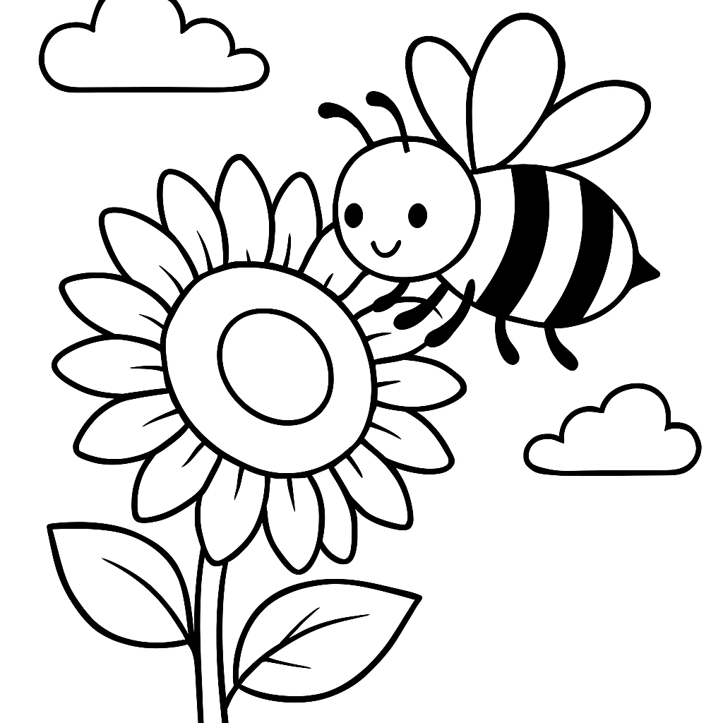 A bee collecting nectar from a sunflower