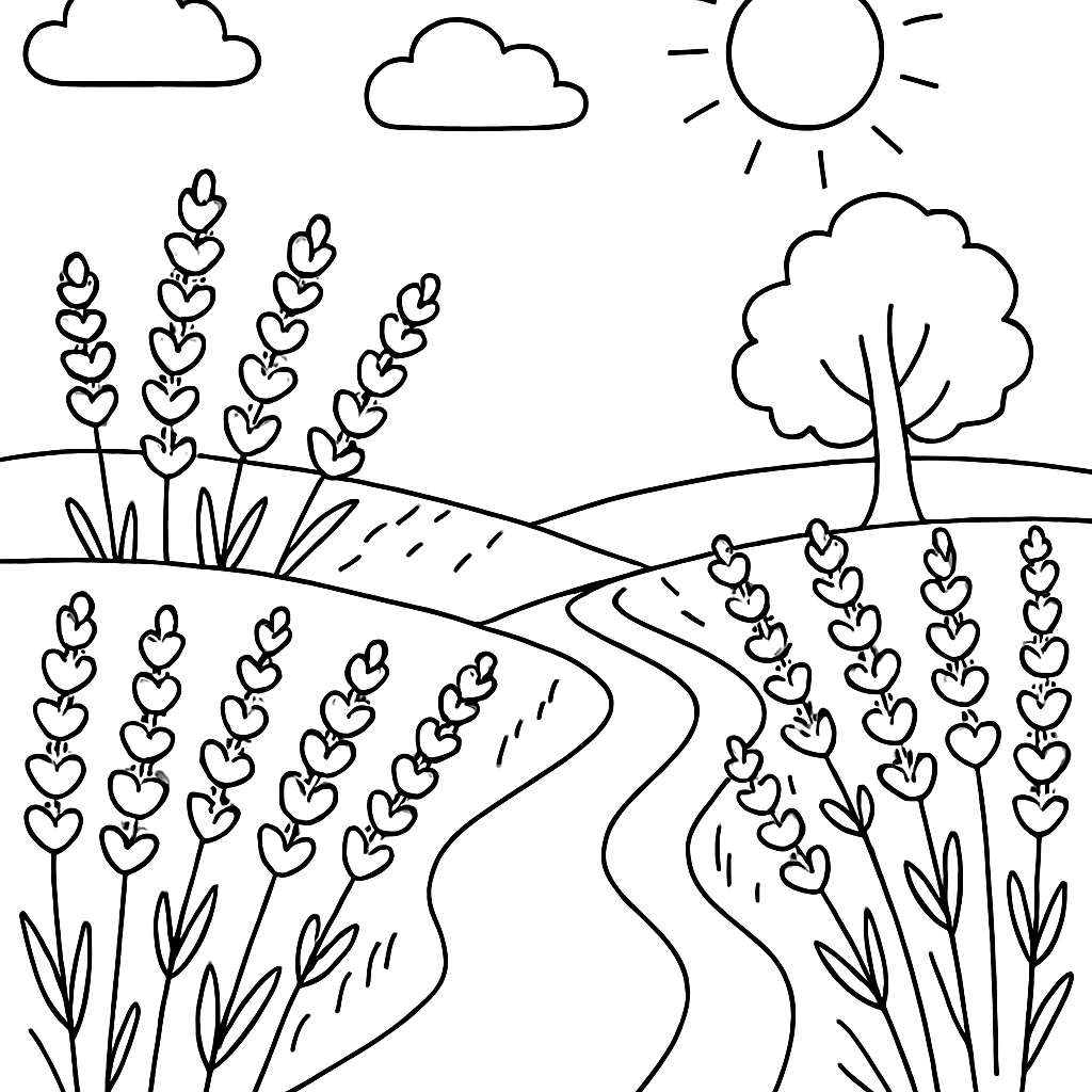 A path lined with lavender fields